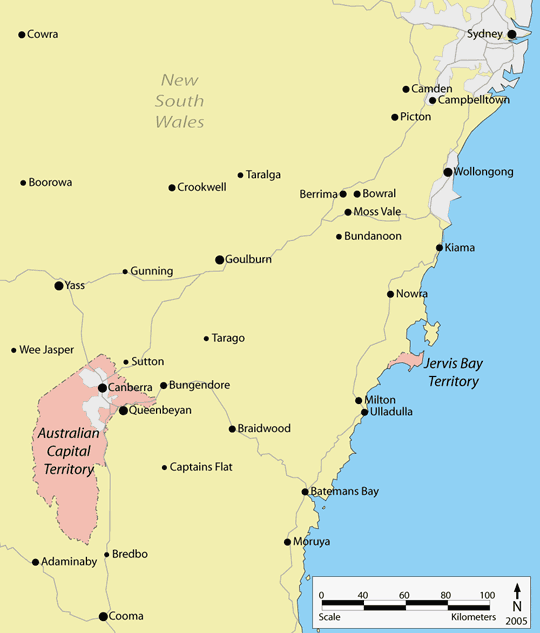 Location map of the ACT