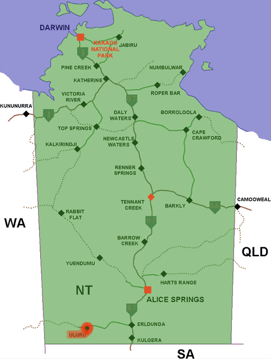 Map of the Northern Territory